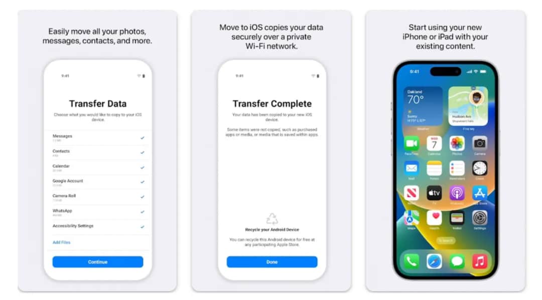 Jakie Aplikacje na iPhone: Przenieś dane z Androida na iOS